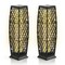 2 Pieces Solar-Powered Diamond Wicker Floor Lamps with Auto LED Light Perfect for Outdoor Use